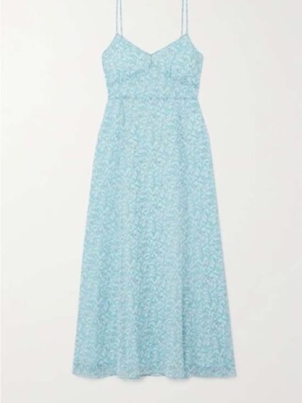 TVF By Diane Von Furstenberg Soufflé Pomegranates Floral Souffle Blue Midi Dress